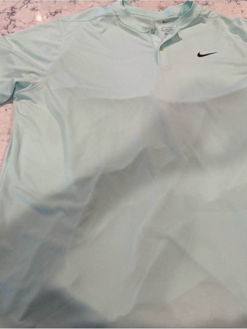 Like New Nike Light Mint Dri-FIT Polo with Swoosh